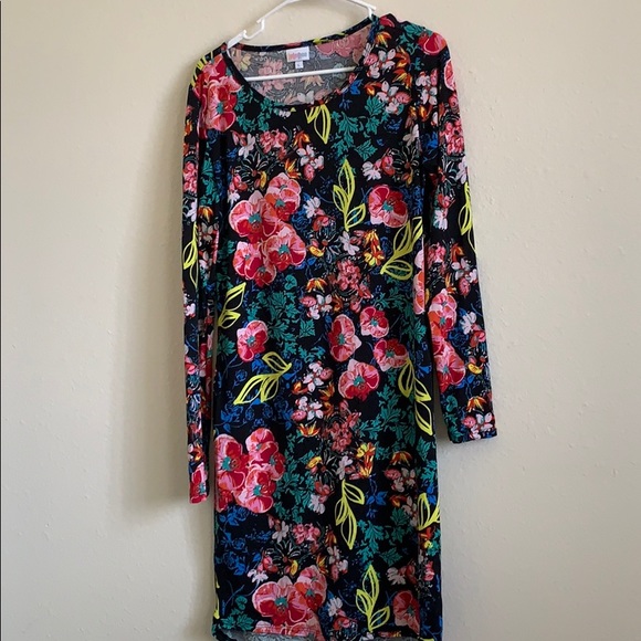 🌺 Bright LuLaRoe long sleeve dress - Picture 1 of 4